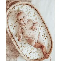 Drap-housse en mousseline de coton doux et respirant pour bébé, drap de lit universel pour nouveau-né, couleur unie, drap plat pour berceau pour nourrissons 2