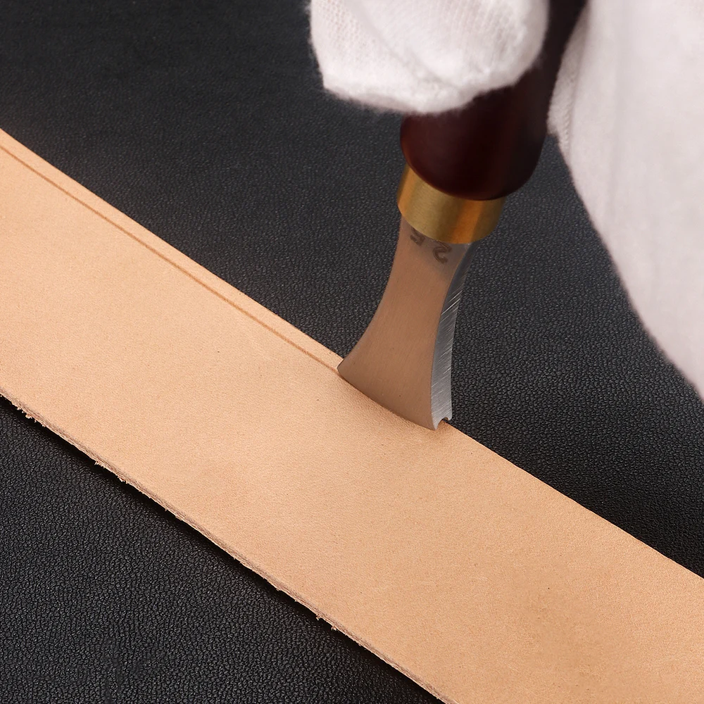 Leather Craft Tool QJH Leather Edge Creaser Line Marker Groover Trimmer With Alcohol Lamp Stainless Steel Wood Handle Creasing Tool 1.0/1.5/2/2.5mm