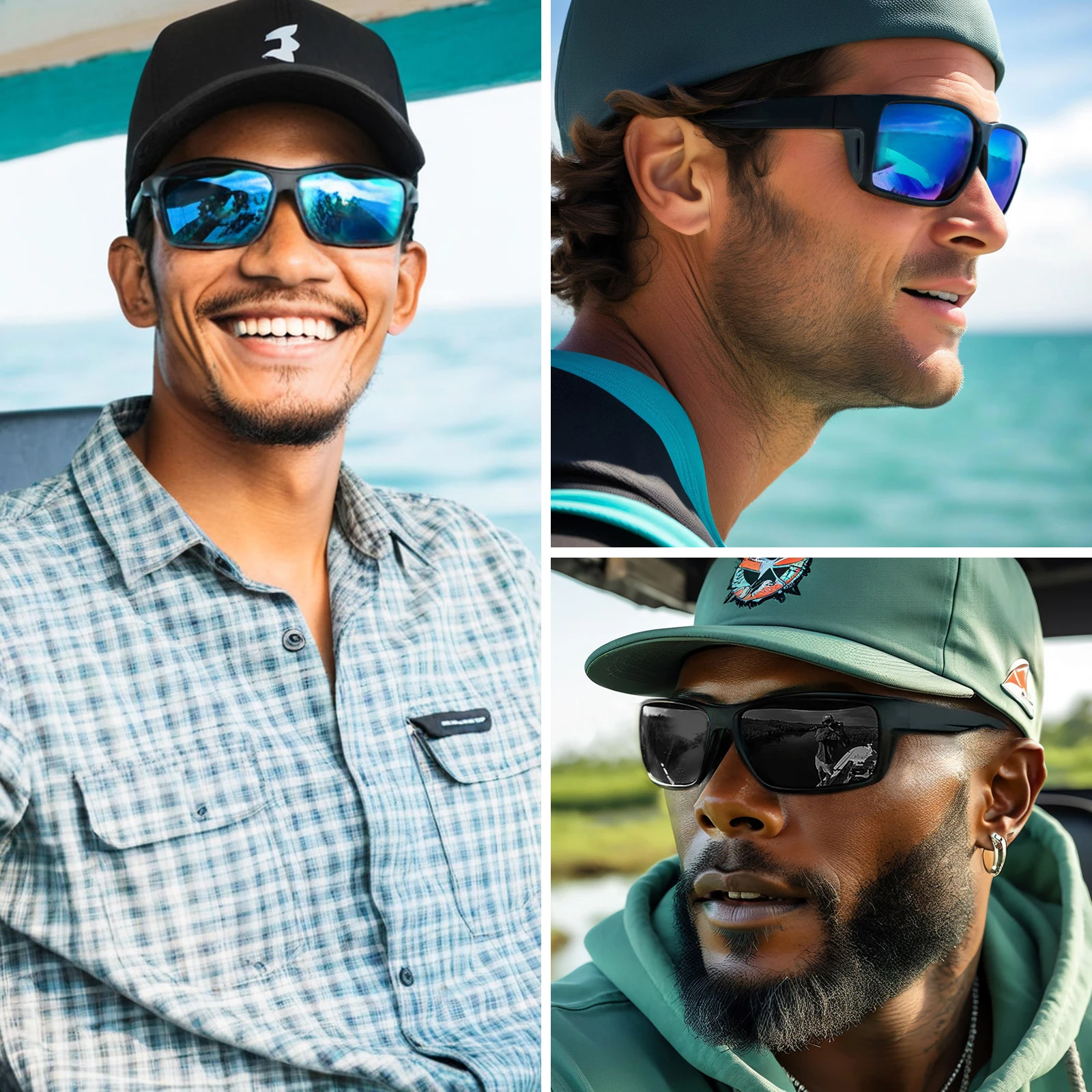 MAXJULI Z87 Sicherheitssonnenbrille für Herren mit großen Köpfen, TR90, ultraleicht, zum Fahren, Radfahren, Arbeiten im Freien, UV400-Schutzbrille Z8233 – Detail 2