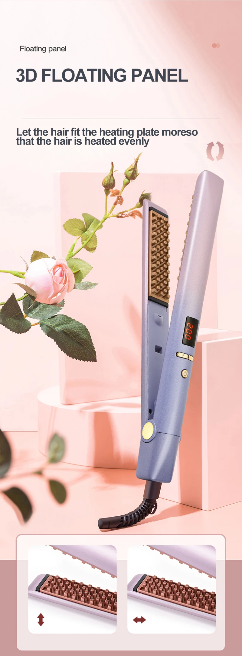 Modelador de Cabelo Mini Cerâmica Negativo Curling Ferros Milho Perm Fofo 3d Flutuante Splint Friso Cabelo Ferro Ferramentas Estilo Digital Íon 5 Computers & Electronics