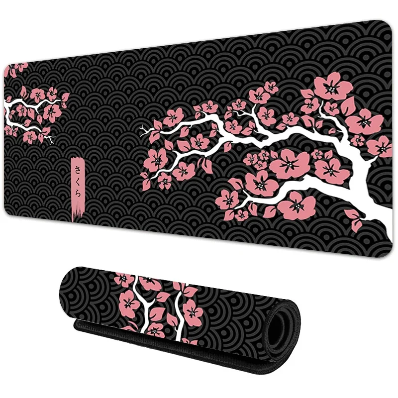 사쿠라 핑크 마우스 패드 컴퓨터 테이블 매트, 대형 PC 마우스 패드, 아트 벚꽃 키보드, 데스크 매트, 게임 액세서리 