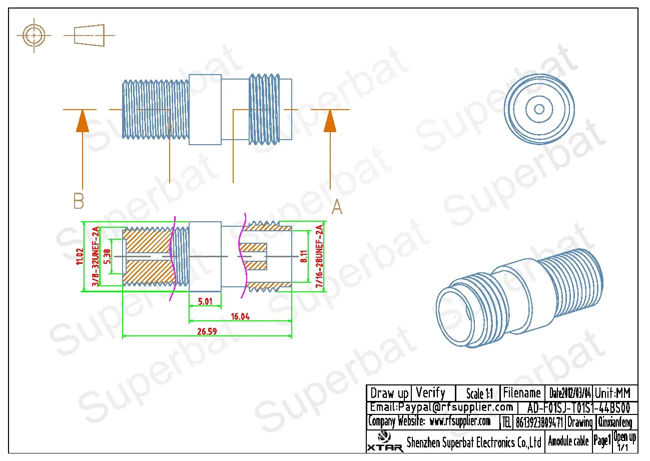 TNC Female to F Jack RF Coaxial Connector Adapter