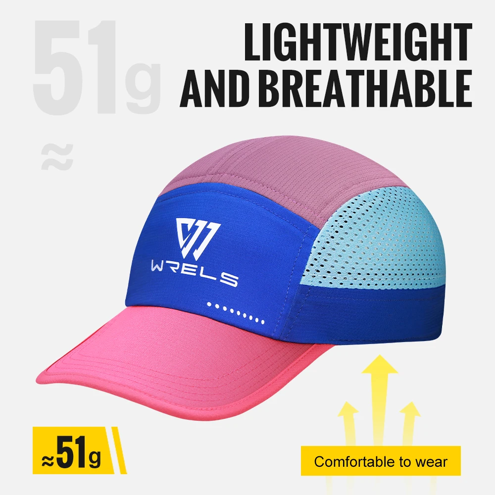 WRELS Sports Cap Adjustable Sun Visor Hat UV Protection Breathable Mesh Cap Moisture Wicking Duckbill Cap Quick Dry Baseball Cap