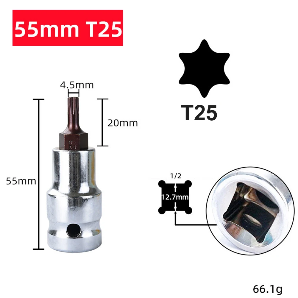 1pc T20-T70 Hex Kopf Schraubendreher Bit Torx Bit Steckdosen 1/2 zoll Steckschlüssel Schlitz Spitze Schraubendreher Bit Hand werkzeuge – Detail 8