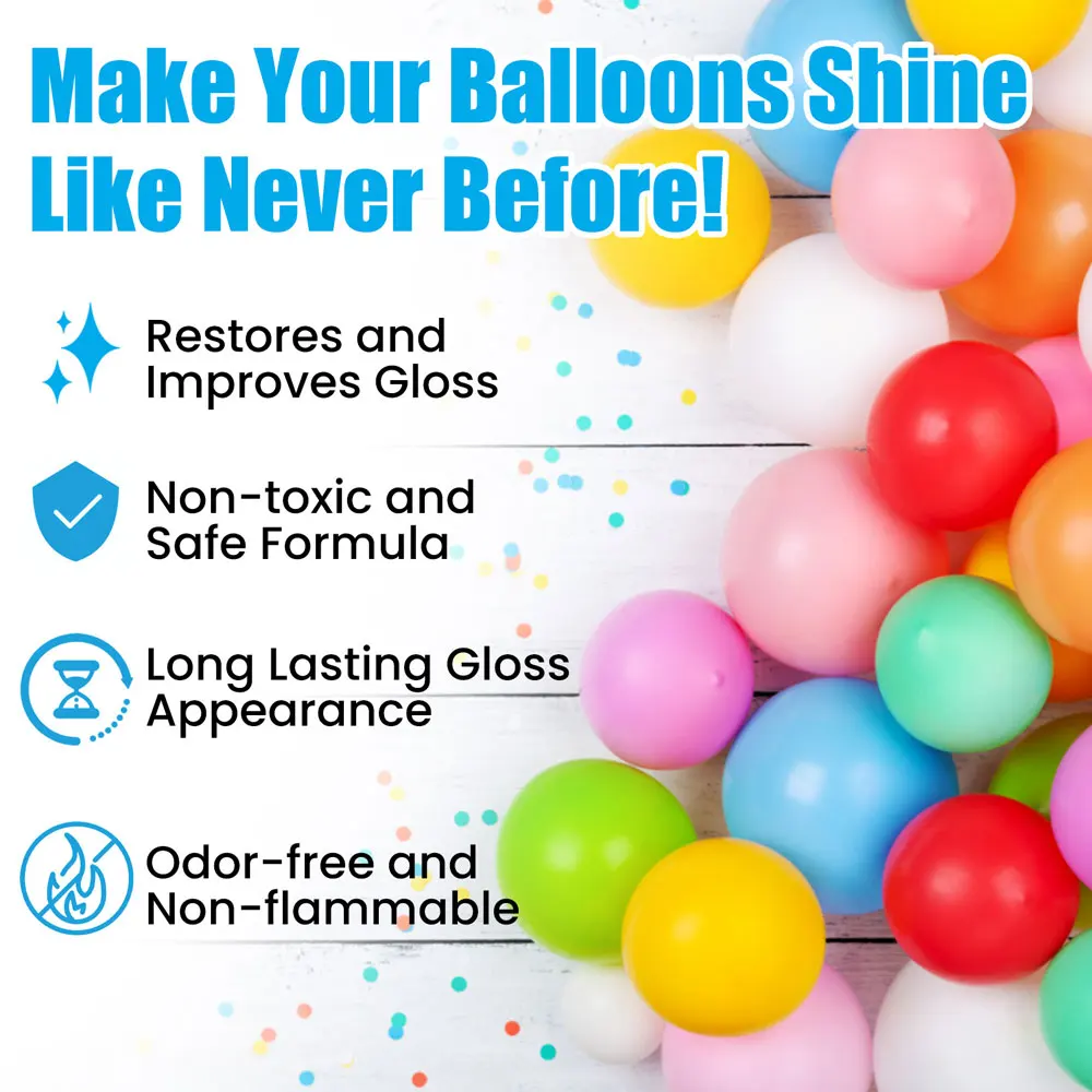 Hishine Balloon Shining Spray, 8 oz - Keeps Latex Balloons Shiny