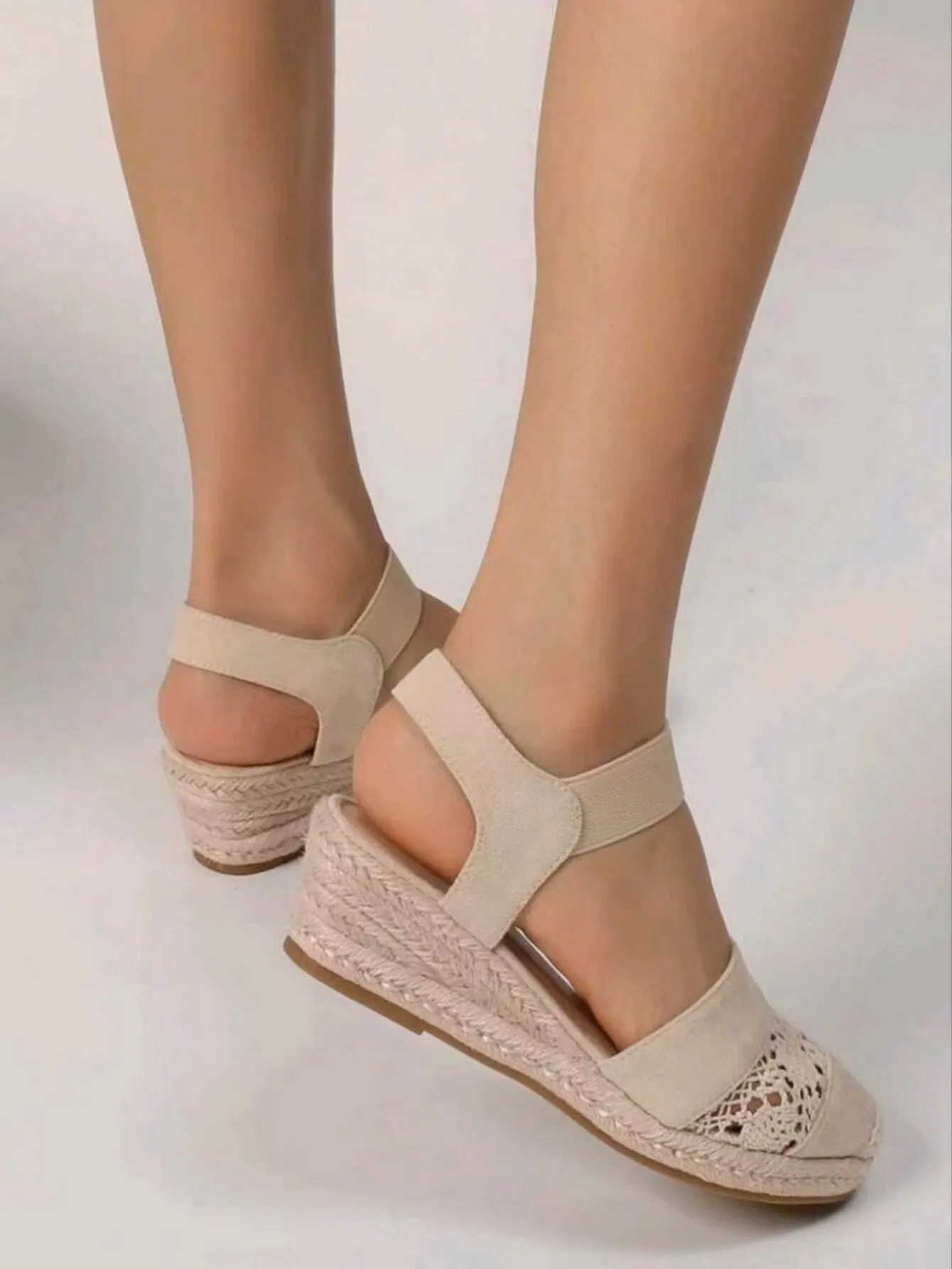 Women Wedge Heel Espadrilles Closed Toe Slingback Shoes Slip Sandals TDW-L69BE women sandals