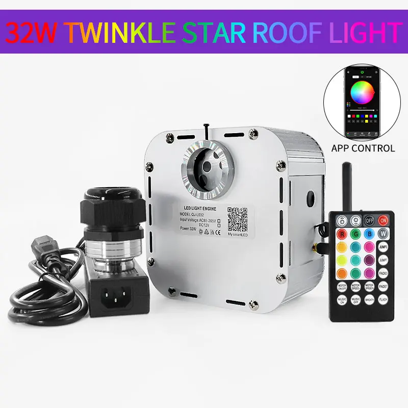 32W Twinkle Starry Sky Light Fibra Ottica Light App Control Music Sense Home Theater Soffitto Decor Car Star Light Atmosphere Lamp