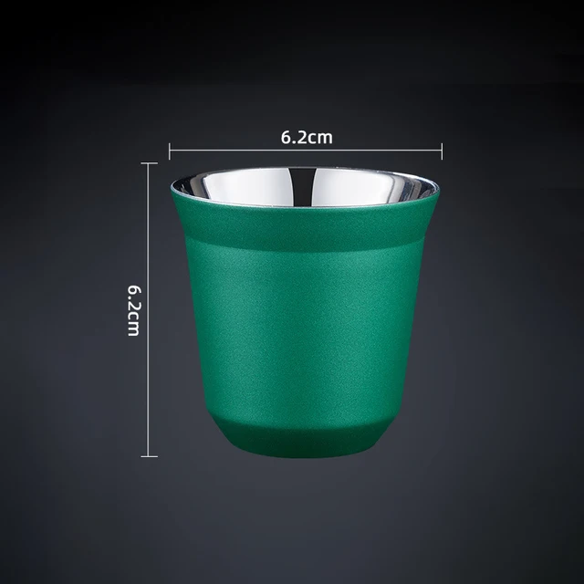 Tasses à expresso en acier inoxydable de 80ML, café, lait, eau, boisson, petit déjeuner, isolation 304, Double paroi, Texture lavable au lave-vaisselle 6