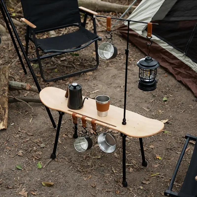 Camping Skateboard Table With Light Stand Hook Folding