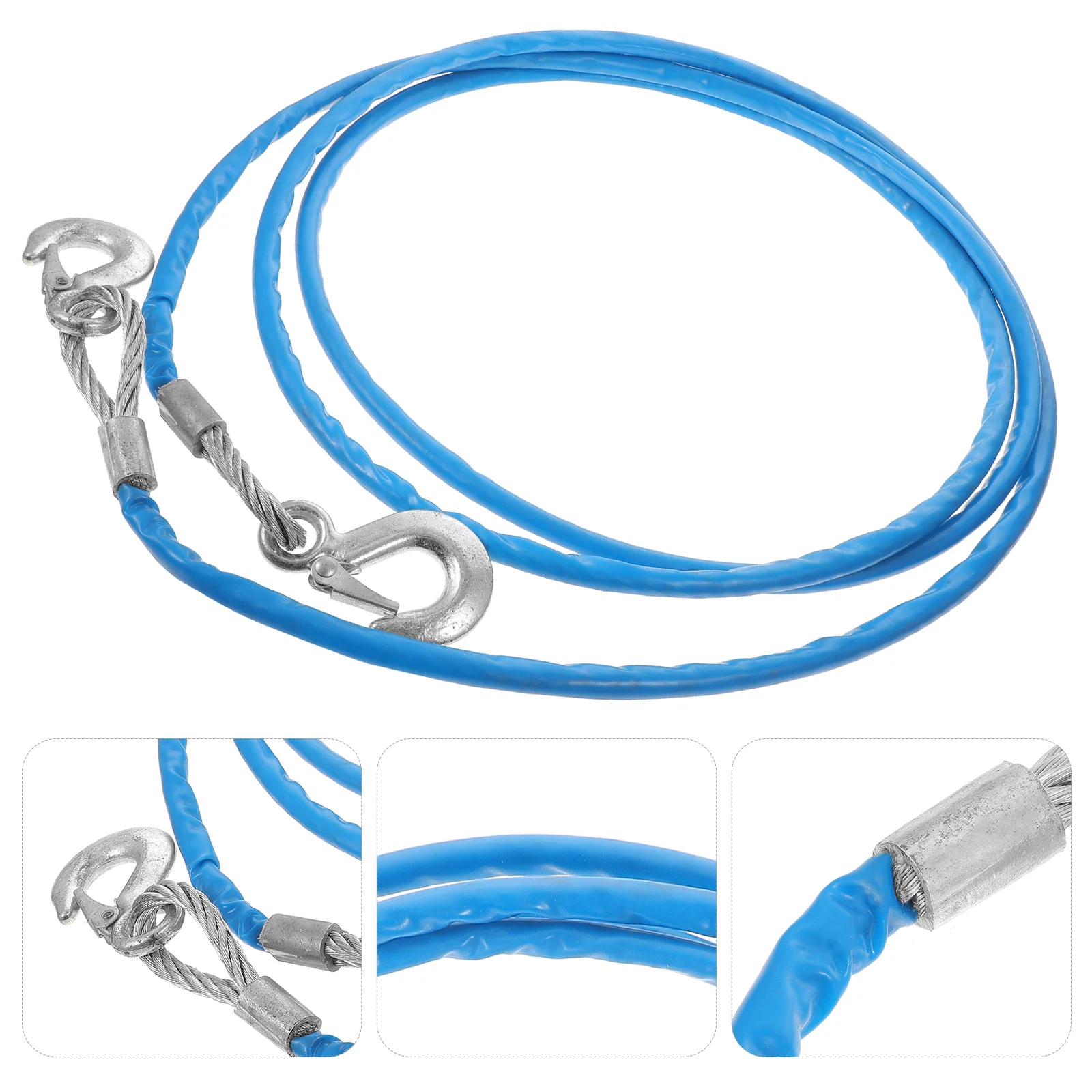 

1PC 5M Car Hauling Cable Sturdy Car Trailer Rope 7 Tons Car Special Winch Rope with Hooks Thicken Car Trailer Rope（Blue）