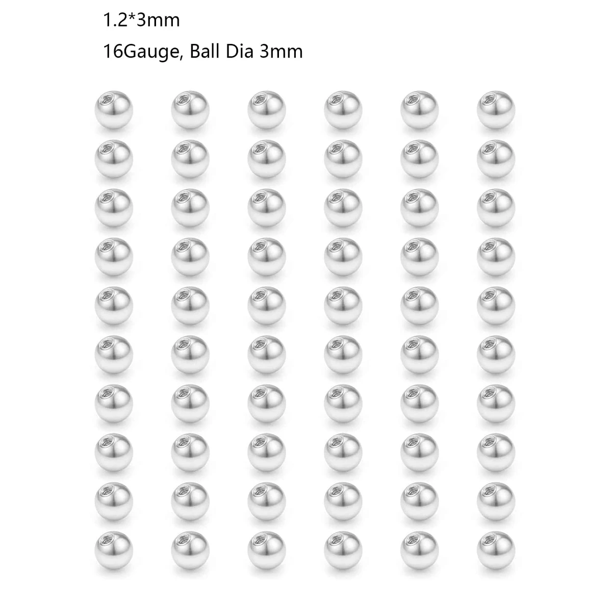 60pcs Surgical Steel Replacement Balls For Body Jewelry Piercing 16gauge 3mm And 14gauge 5mm piercing jewelry,body piercing jewelry,body jewelry