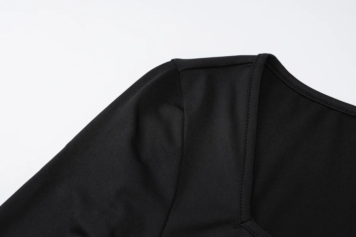 Ruffled Fashion Elegant Long Dress For Women High Waist Square Collar Patchwork Slim Solid Party Dress Female Maxi Dress