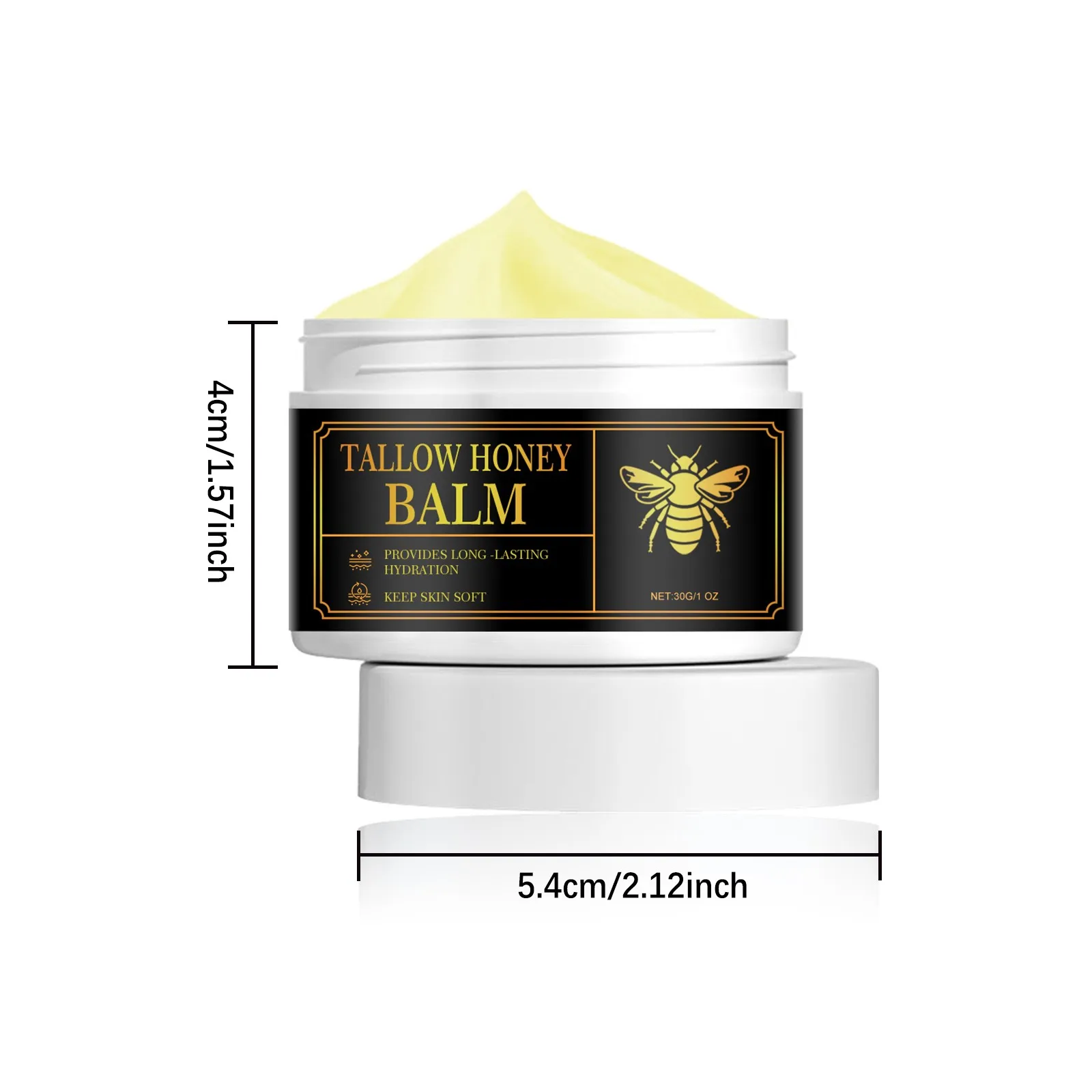Organic Grass-Fed Beef Tallow Balm With Honey Moisturizing Paste For Soft Smooth Skin Handmade All-Natural Moisturizer cream