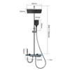 Bathroom Luxury Shower System with Lights Tempered Glass Piano Key Smart Digital Display Thermostat Mixer Shower Faucet Full Set 6