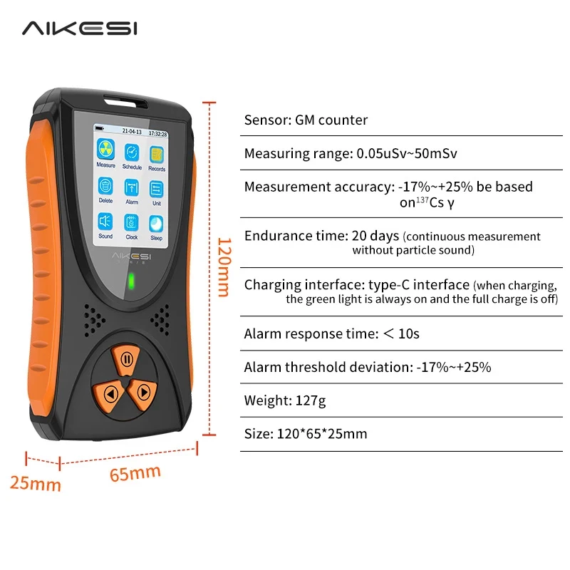 Geiger Counter Nuclear Radiation Detector Color Display Screen Personal Dosimeter Detectors Beta Gamma X-Ray Tester radiation detector geiger counter