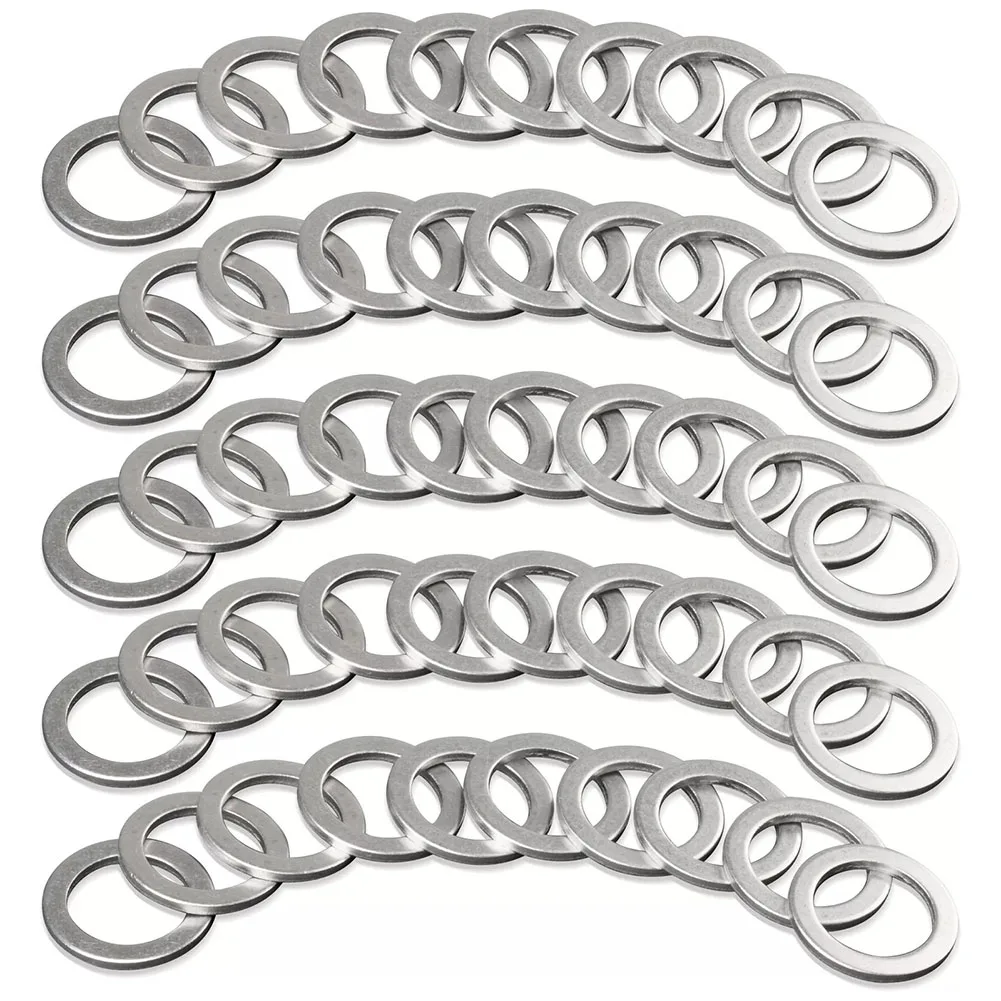 oil drain plug gasket oil drain plug seal washer o ring gasket sealing washers 100Pcs Washer Seal M 14 Aluminum Oil Drain Gasket Sealing O Ring Assortment For MAZDA MERCEDES BENZ SUZUKI