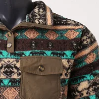 Retro Ethnic Sweatshirt Men Jackets Thicken Fluffy Fleece Coat Button Collar Double Sided Plush Themal Hoodie Male Pullover Tops - Image 4