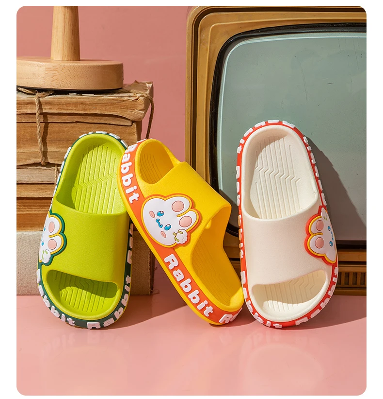 2022 New Summer Kids Slippers For Boys Girls Beach Indoor Outdoor Cute Carton Rabbit Children Shoes Soft Non-Slip Home Slippers children's shoes for sale