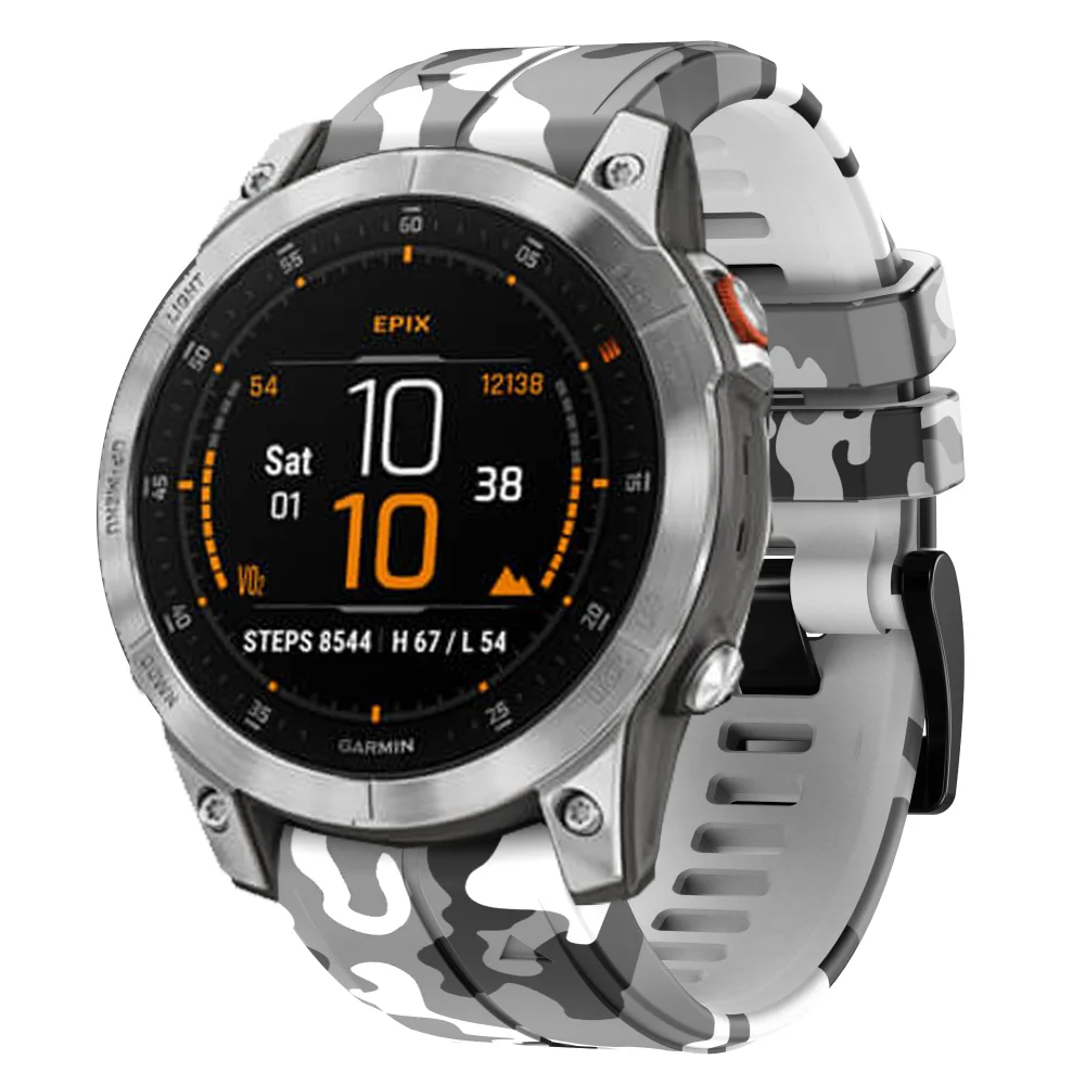 Replacement 22mm 26mm Quickfit Camouflage Silicone Watchband For Garmin Epix Gen 2 Fenix 7X 7 6X 6 Pro 5 5X Plus Bracelet Straps
