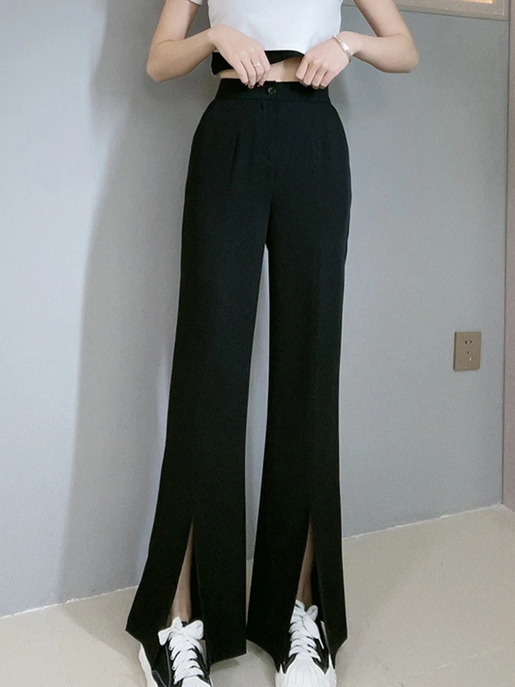 Female High Wasit Pants Wide Leg Women Classic Suit Pants Vintage