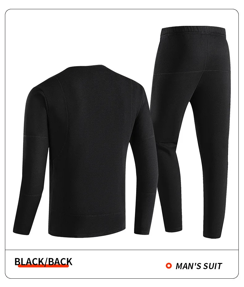 Heated Underwear Suit Winter Outdoor Thermal Heated Jacket Men Ski Suit USB Electric Heating Clothing Fleece Thermal Long Johns