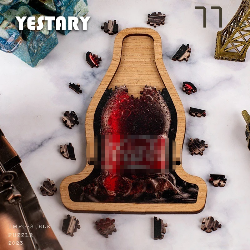 

YESTARY Wooden Puzzle Soda Bottle Irregularities Jigsaw Puzzles Kids Toys Brain Teaser Board Game Educational Toy For Children