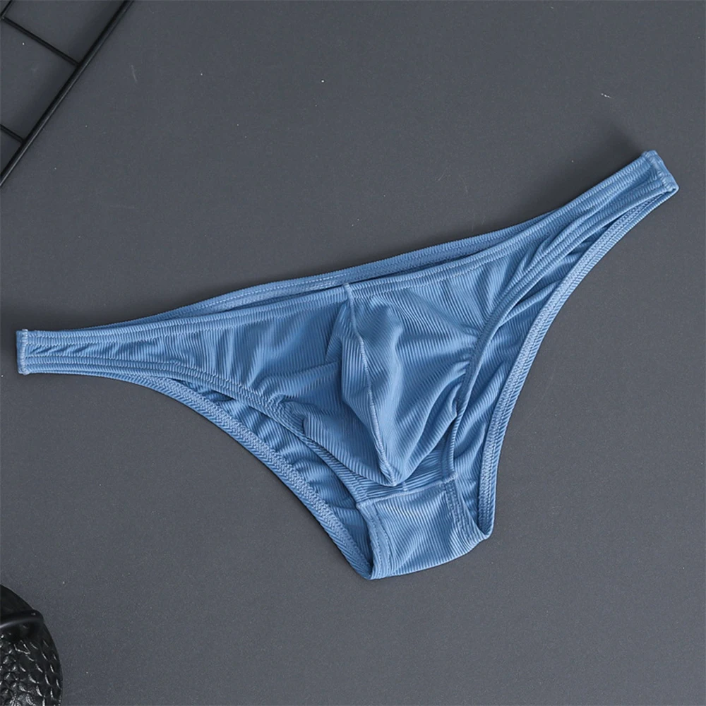 Men Silky Panties Sexy Low Rise Swim Briefs  Bulge Pouch G-String Thong Male Swimwear Beachwear Briefs Underwear Underpants