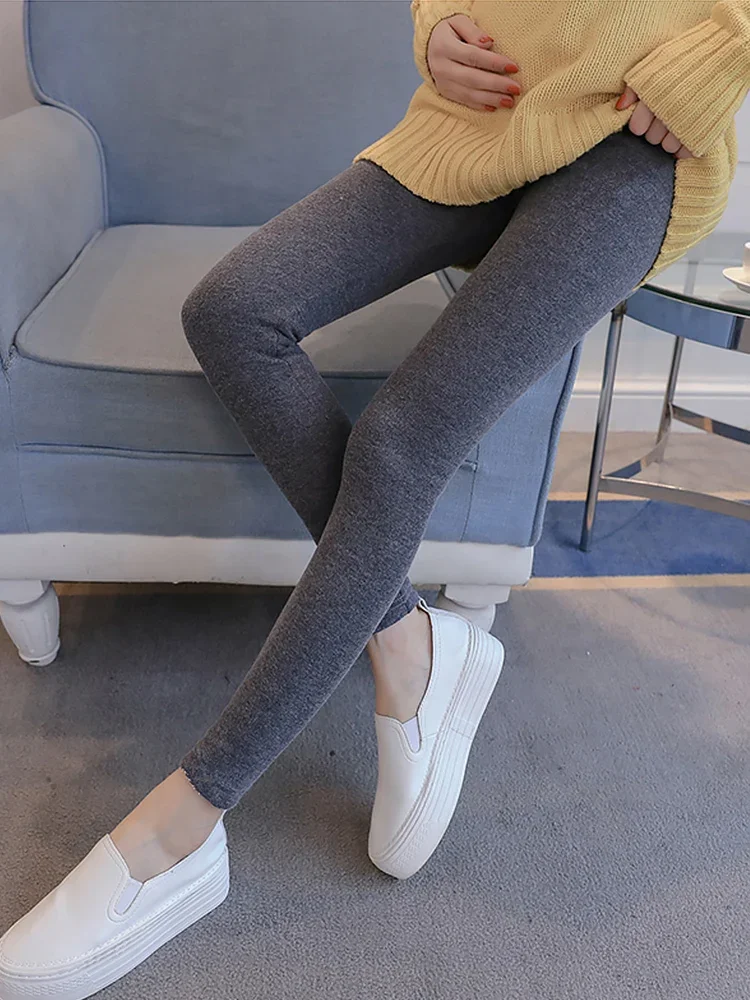 Autumn Winter Pregnant Warm Skinny Leggings Maternity Pregnancy Thicken Pants Women Trousers Clothing Black Gray Khaki Clothes