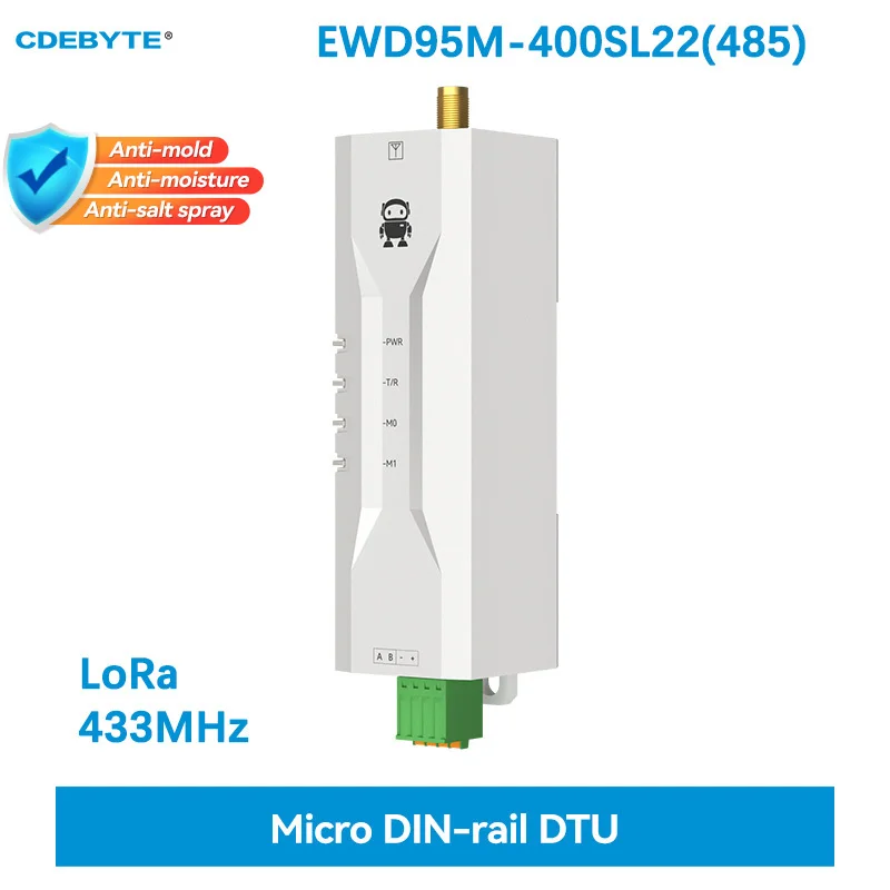 LoRa Spread Spectrum DTU Wireless Digital Transmission Radio Ultra Small Size RS485 Din Rail CDEBYTE EWD95M-400SL22(485) wireless module,wireless converter modem