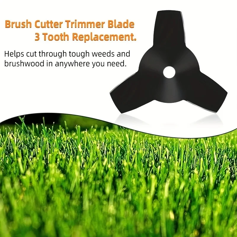 Lawn mower trimmer blade grass trimmer blade mower accessories brush cutter accessories 1pc 3 teeth lawn mower blade mower weeder brush cutter accessories steel grass head three tooth blade
