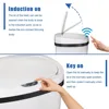 Trash Can Office Bathroom Bedroom Waste Bin with Lid Automatic Sensor Touch Free Stainless Steel Garbage Can 13 Gallon / 50L 4