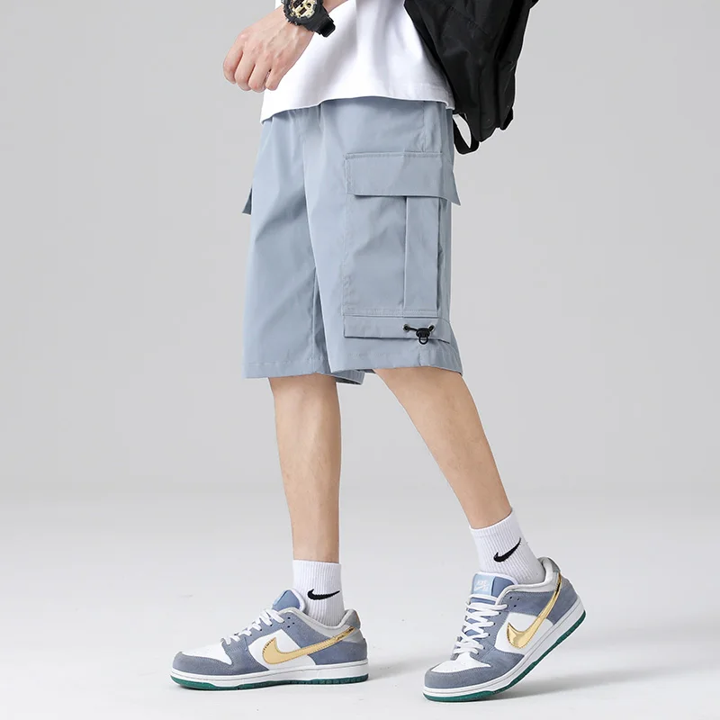 Overalls shorts men's summer thin fashion brand trousers loose casual pants multi-pocket trend wear quintus pants