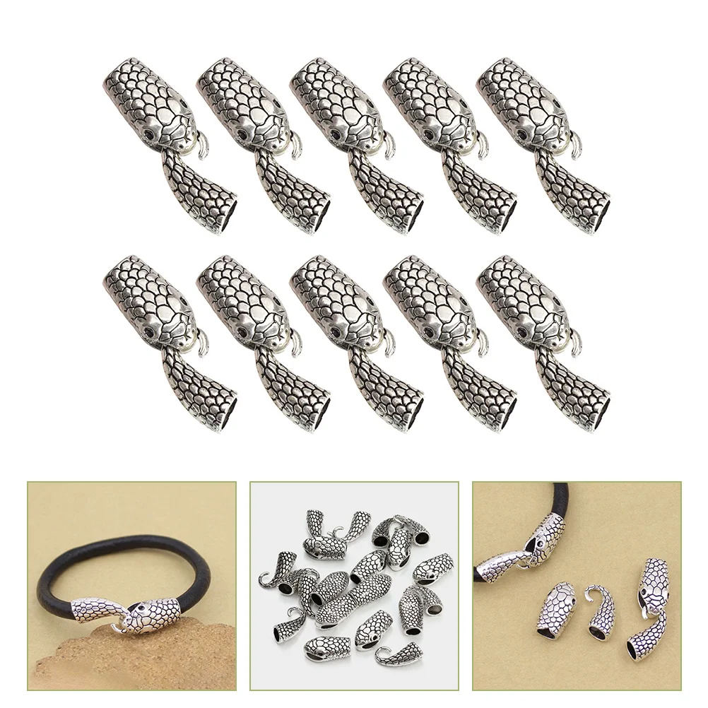

10 Pairs Crafts Snake Head And Tail Alloy Jewelry Findings Toggle Clasps for Jewelry Making
