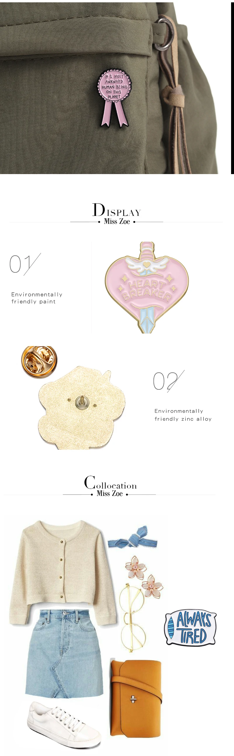 Weil ich so gesagt Emaille-Anstecknadeln, individuelle Broschen für psychische Gesundheit, Anstecknadeln, Cartoon-Spaß-Zitate, Schmuck, Geschenk für Kinder und Freunde – Detail 3