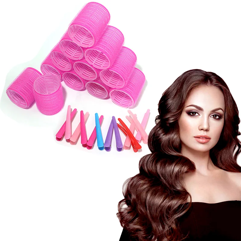 SelfGripHairRollersHeatlessHairCurlersNoHeatHairBangsVolume
