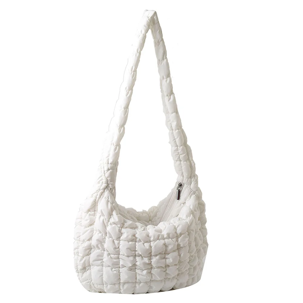 Lattice Pattern Crossbody Bags Large Capacity Cotton Padded Bag Casual Fashion Simple Nylon Quilted Elegant for Weekend Vacation