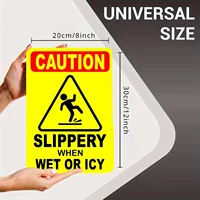 Slippery When Wet Warning Aluminum Sign