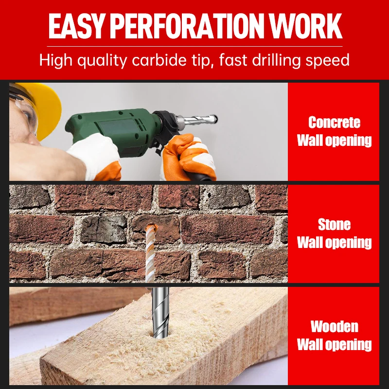LIDIAO Concrete Electric Hammer Drill Bit Hole Diameter