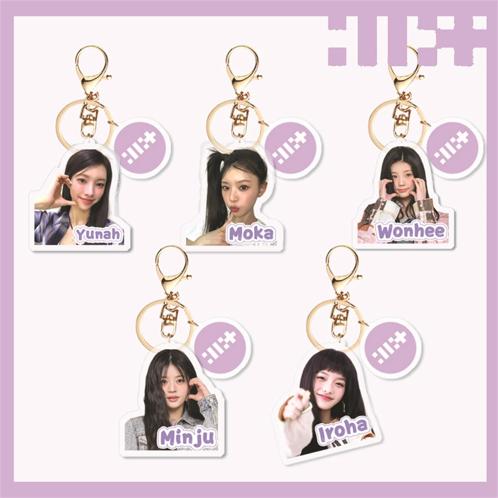 Kpop Illit Portachiavi Super Real Me Album Acrilico Figura Portachiavi Borsa Ciondolo Minju Iroha Wonhee Moka Yunah Portachiavi Fan Regalo