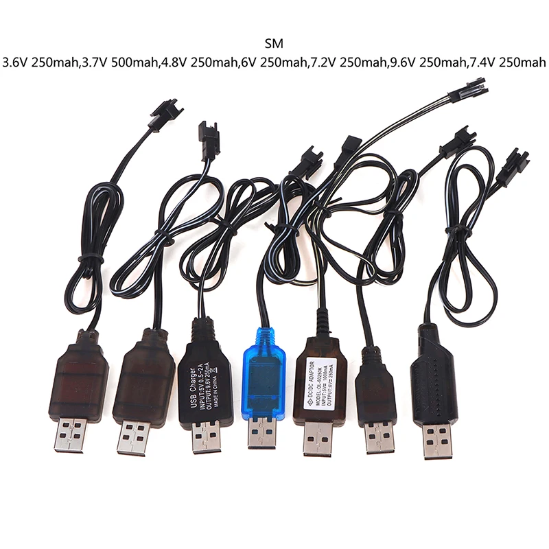 Alta qualità 3.6-9.6V 250mA NiMh/NiCd batteria caricabatterie USB cavo SM 2P spina diretta telecomando caricatore USB per auto giocattolo elettrico ~