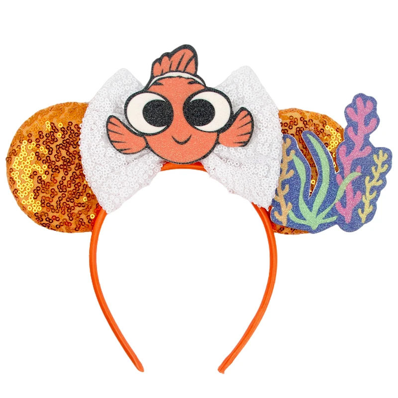 2024 Newest Finding Nemo Inspired Disney Ears Headband Party Cosplay Mouse Hairband Women Festival Headwear Kid Hair Accessories 2023 newest wedding men s suit solid color stitching t shirt top casual pants set 2pcs outfits party elements men s clothing