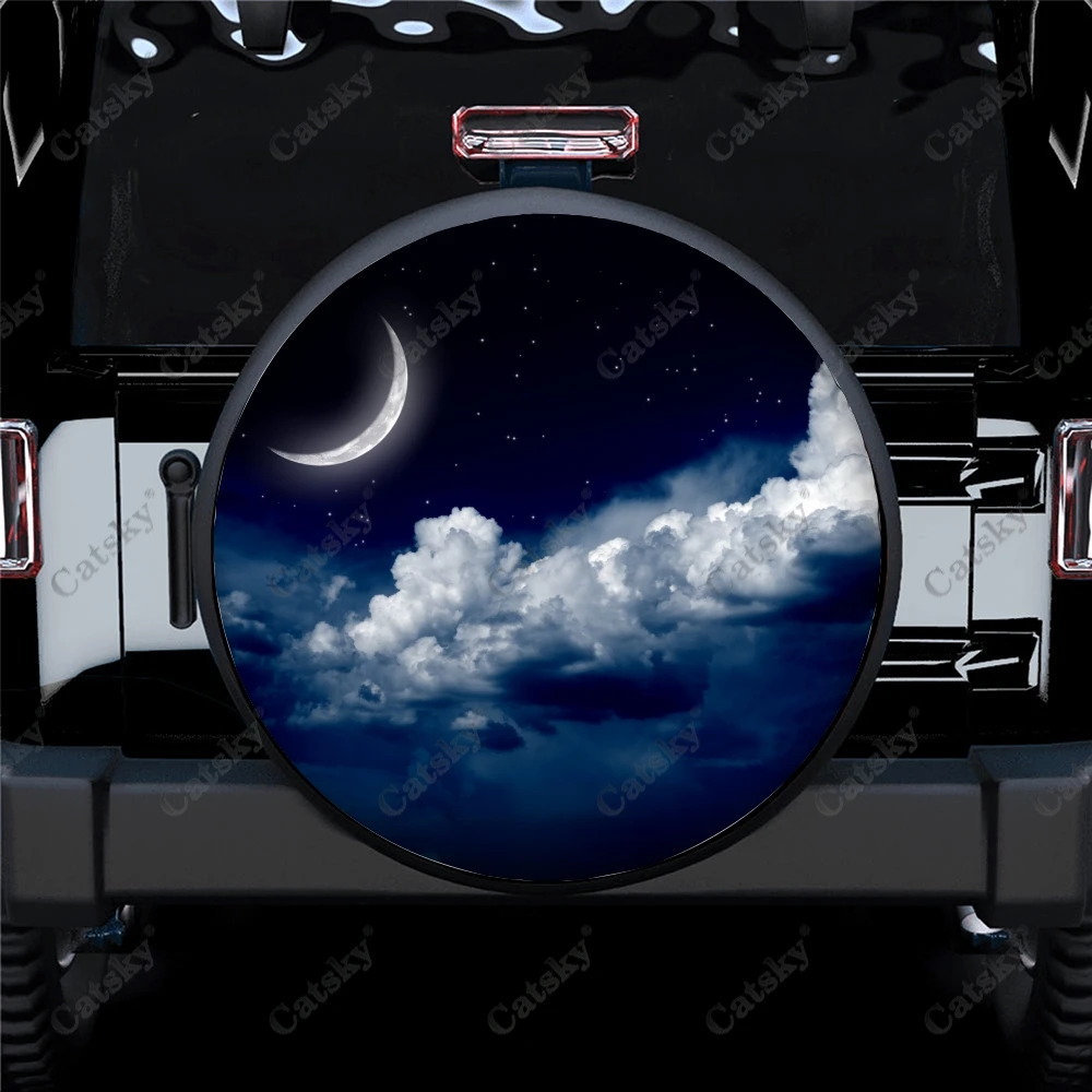 

Автомобильные аксессуары Nature Night Cloud Moon, водонепроницаемый чехол для запасных шин, для грузовиков, внедорожников, прицепов, 14-17 дюймов