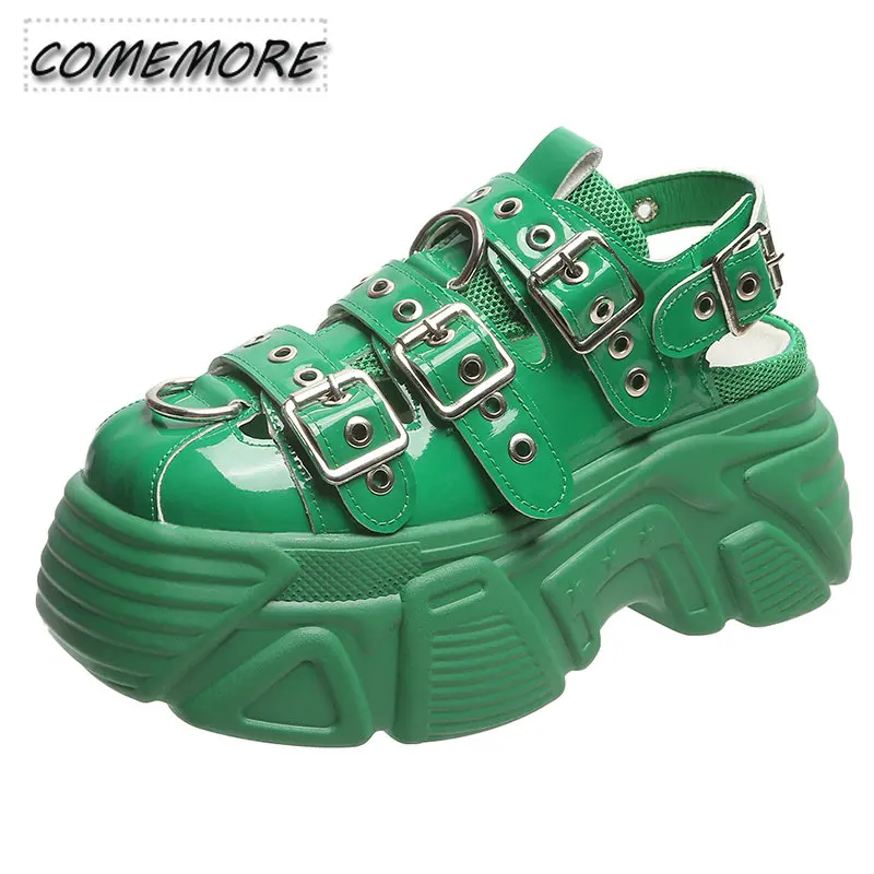 New Thick Sole Punk Sandals Women Wrap Toe Hollow Outs Roman Sandalias for Women's Casual Beach Slippers Summer Platform Sandals