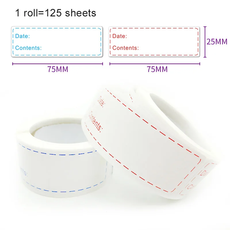 Date Marking Stickers 125 Sheets/roll Waterproof Household Container Labels Suitable for Kitchens Restaurants Easy Clean TMZ