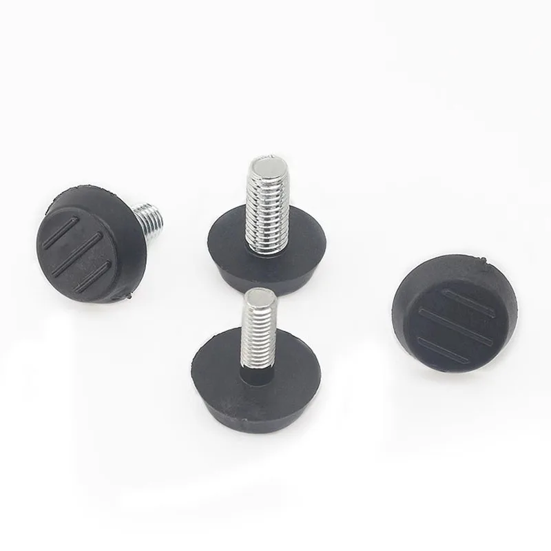 10Pcs/lot Black Home Metal Adjustable Feet Pad Screw M6 M8 Furniture Leg Table Leveling Feet Pad Screw Threaded Stem