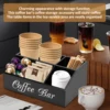 Wooden Coffee Rack Coffee Bar Organizer 5 Compartments Coffee Bar Accessories Vintage Coffee Storage Station Coffee Pods Holder 6