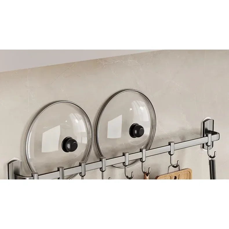 

Hello Young Multifunctional Kitchen Wall-mounted Nail-Free Hook Shelf Kitchen Wall Mounted Hook Shelf Hooks Key Holder Towel Ra