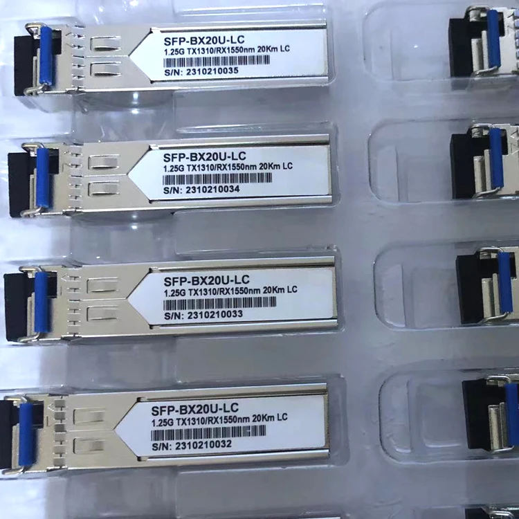 1.25G Wdm Sfp 1310/1550, 1550/1310 Single Mode Single Fiber 20Km, Kit Fibra Ottica Connettore Lc, Fibra Ottica