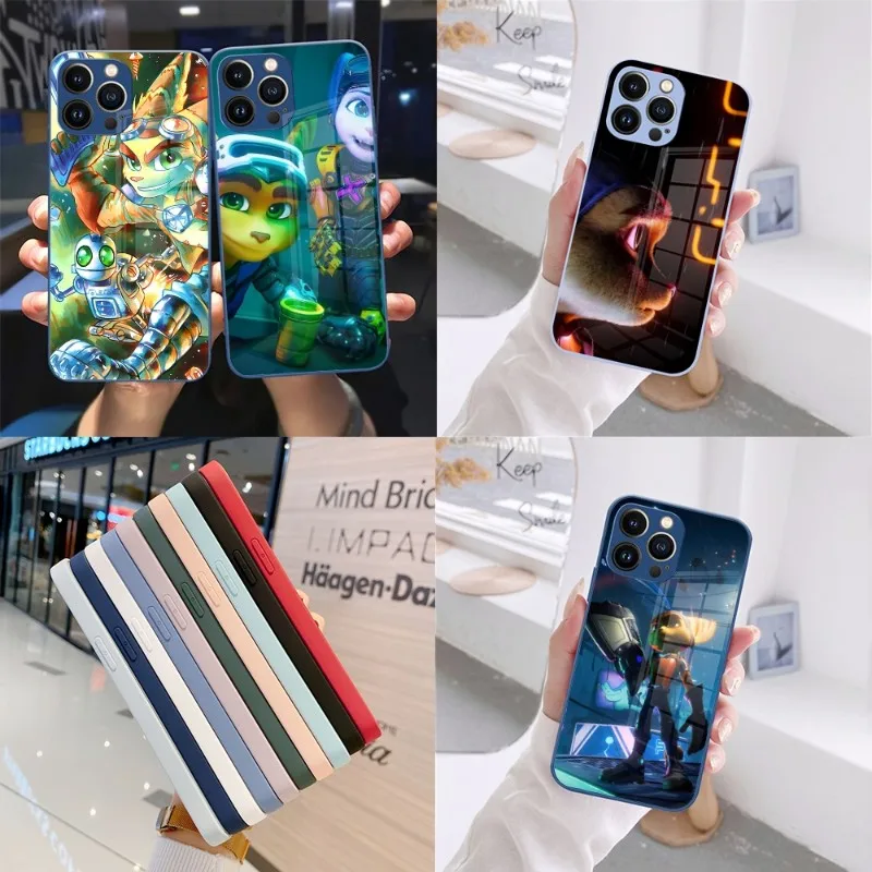 Gioco Clank Ratchet Phone Case Navy Blue Glass Per Iphone 13 14 12 11 Pro Xs Max Plus Mini X Xr 8 7 6S Se2020 Cover