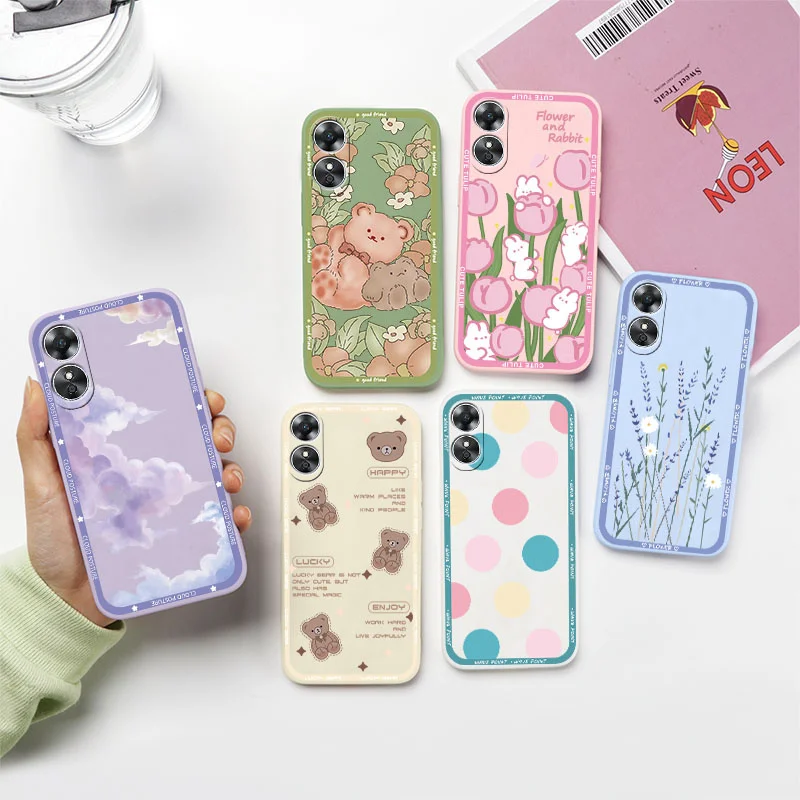 For OPPO A17 A17K Case Silicone Soft Phone Cover For OPPO A 17 A17 K